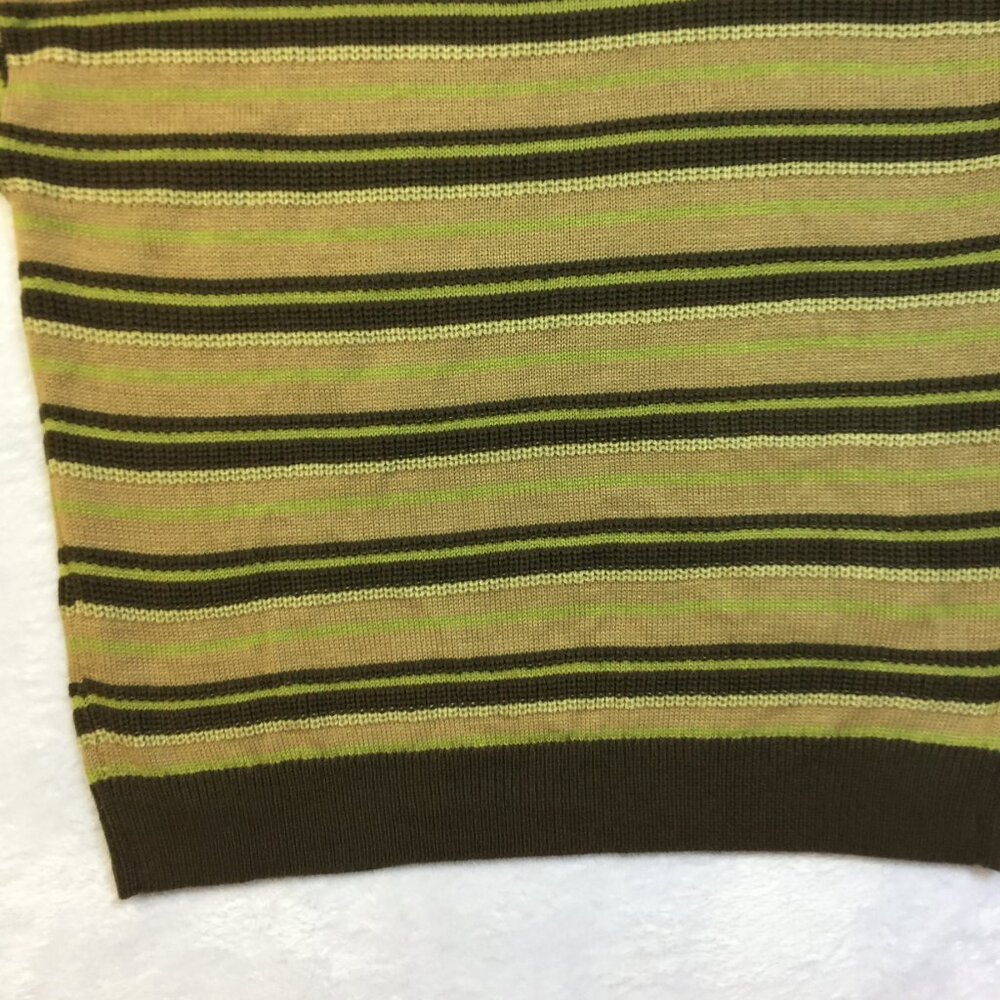 New! Thorn & Fable Sweater M Men’s Green Brown Striped Pocket Long Sleeve - Picture 15 of 16